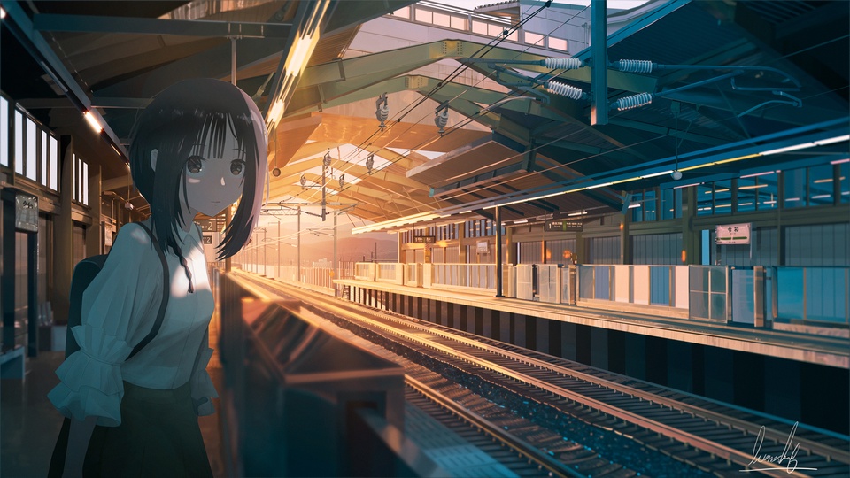 女子車站2k動漫壁紙壁紙
