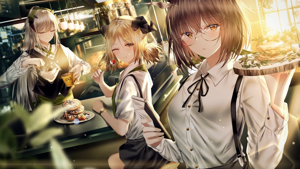 明日方舟 赫默 伊芙利特 塞雷婭 萊茵 甜點 4k動漫壁紙壁紙