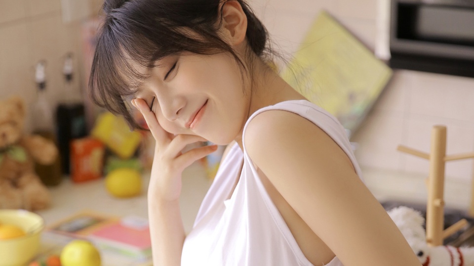 美麗女孩廚房寫真高清桌面壁紙壁紙【10】