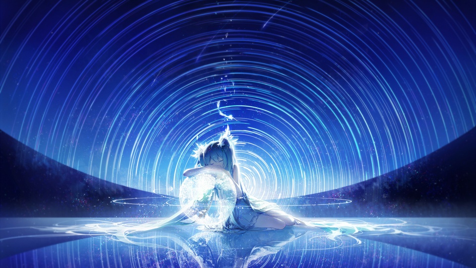 星空下的初音高清壁紙 初音未來壁紙