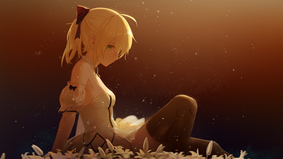 百合花 阿爾託利亞潘德拉貢壁紙 saber fate壁紙
